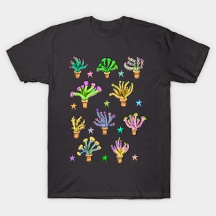 Cute Pastel Euphyllia Coral Pattern T-Shirt